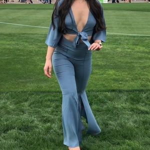 Powder blue pant and top set